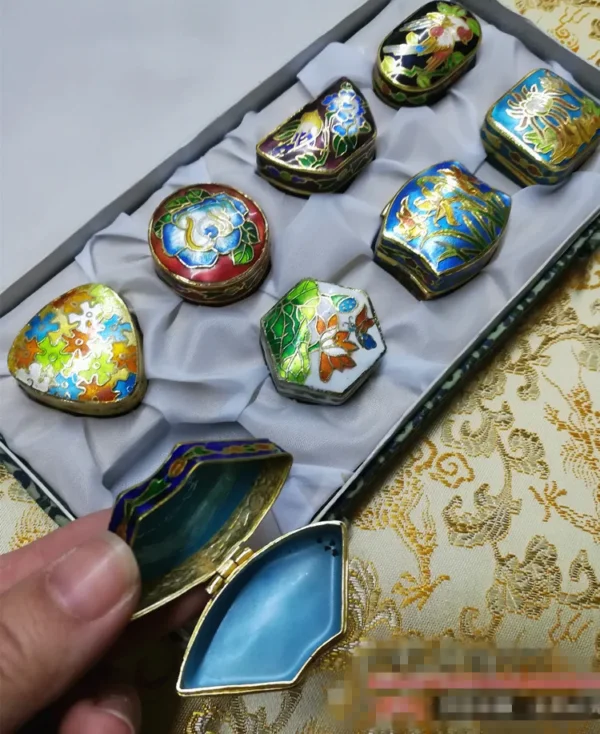 kf-H846114ff6fb643ec911dab8d43755bb2i Traditional Chinese Cloisonne Jewelry Storage Box Set