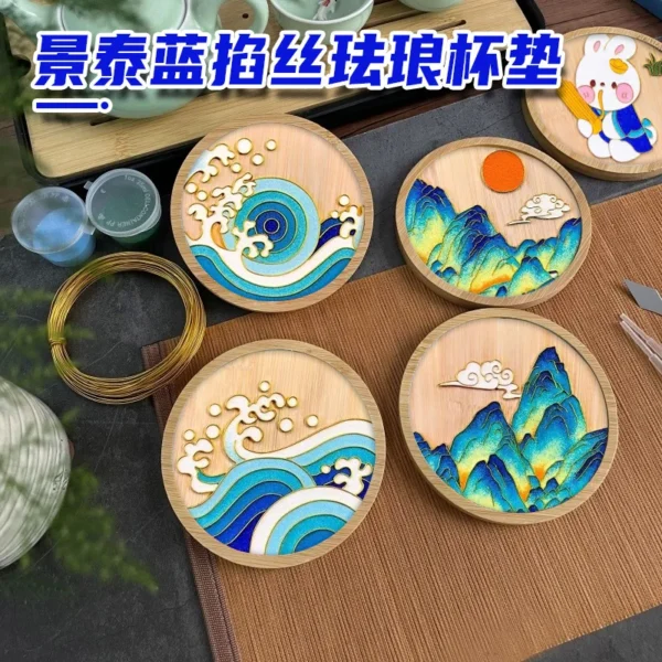 kf-S2202ff731bb04f8e9276ead5fed9f700g Cloisonne Coasters DIY Art Kit