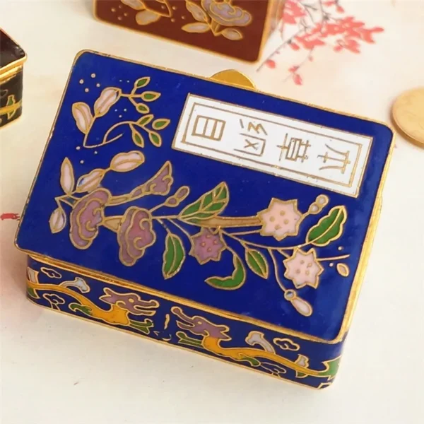 kf-S5a71f20d9524480397eb451d043fb5aaB Vintage Cloisonne Enamel Box Collectible