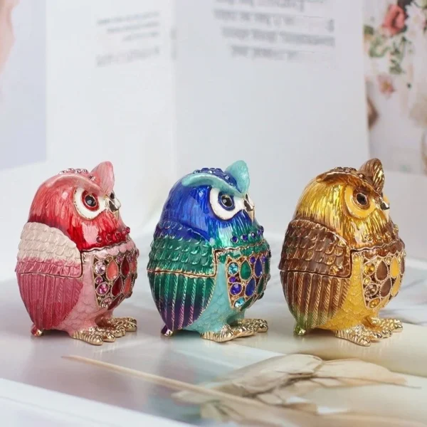 kf-S7a9069c062ce4e7ca95f4cdce319f73ff Cloisonne Owl Jewelry Box Storage Ornament