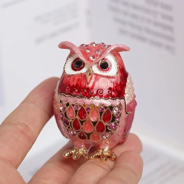 kf-S8b77ae80ca784f1bb6e1dfa3251fd6702 Cloisonne Owl Jewelry Box Storage Ornament