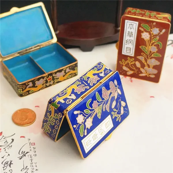 kf-S9ffec57c65cf43a1aaa323e1d29c1c74o Vintage Cloisonne Enamel Box Collectible