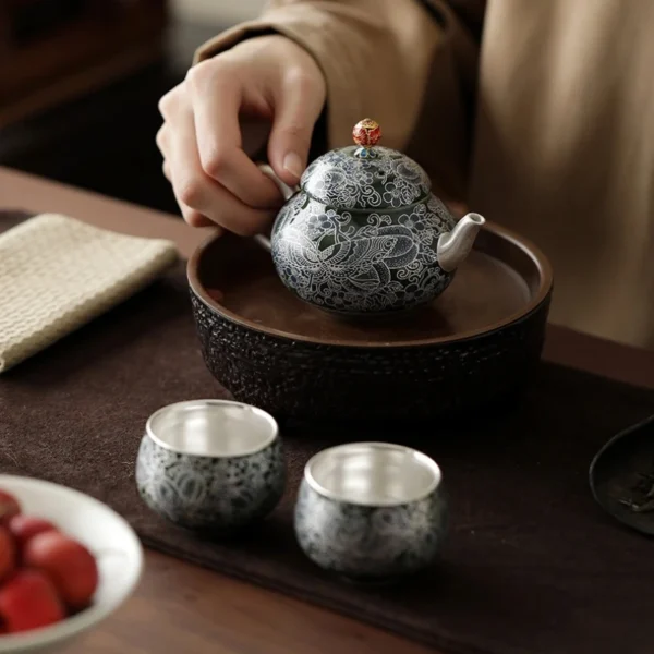 kf-Sa4e5a5eeff754ab49c80008ac175ee09O Chinese Palace Butterfly Cloisonne Tea Set