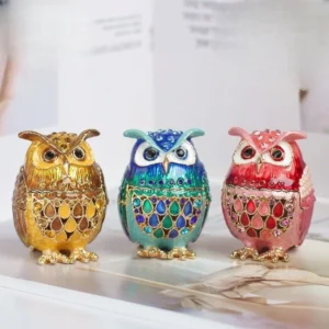 kf-Sec2e5821de244fd4bf6f55aac713e9b8L Cloisonne Owl Jewelry Box Storage Ornament